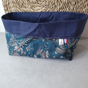 panière en coton floral, bleu, lingettes, couches autres