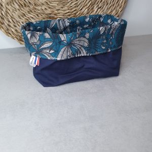 panière en coton floral, bleu, lingettes, couches autres
