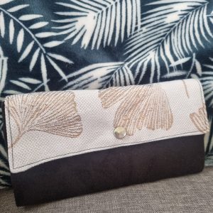 Portefeuille suédine et tissu d'ameublement